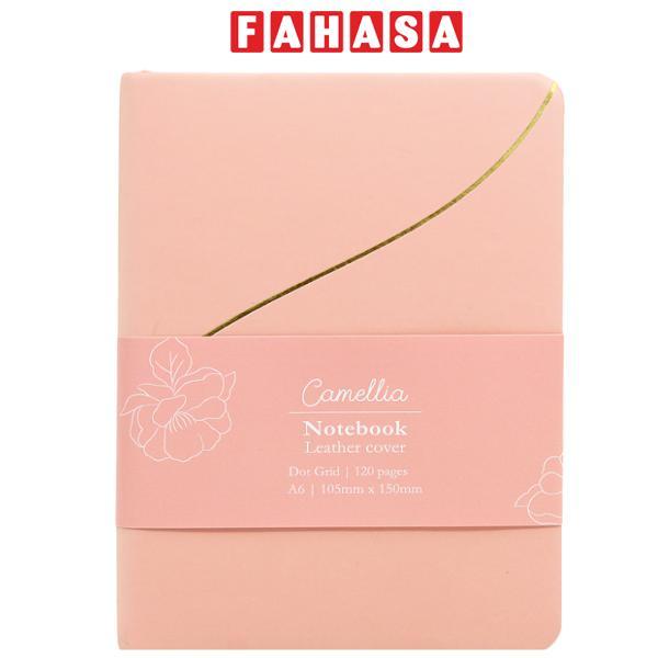 Sổ Da Bìa Mềm Camellia A6 - Không Kẻ Có Chấm - 120 Trang 100gsm - The Sun - Pretty Pink