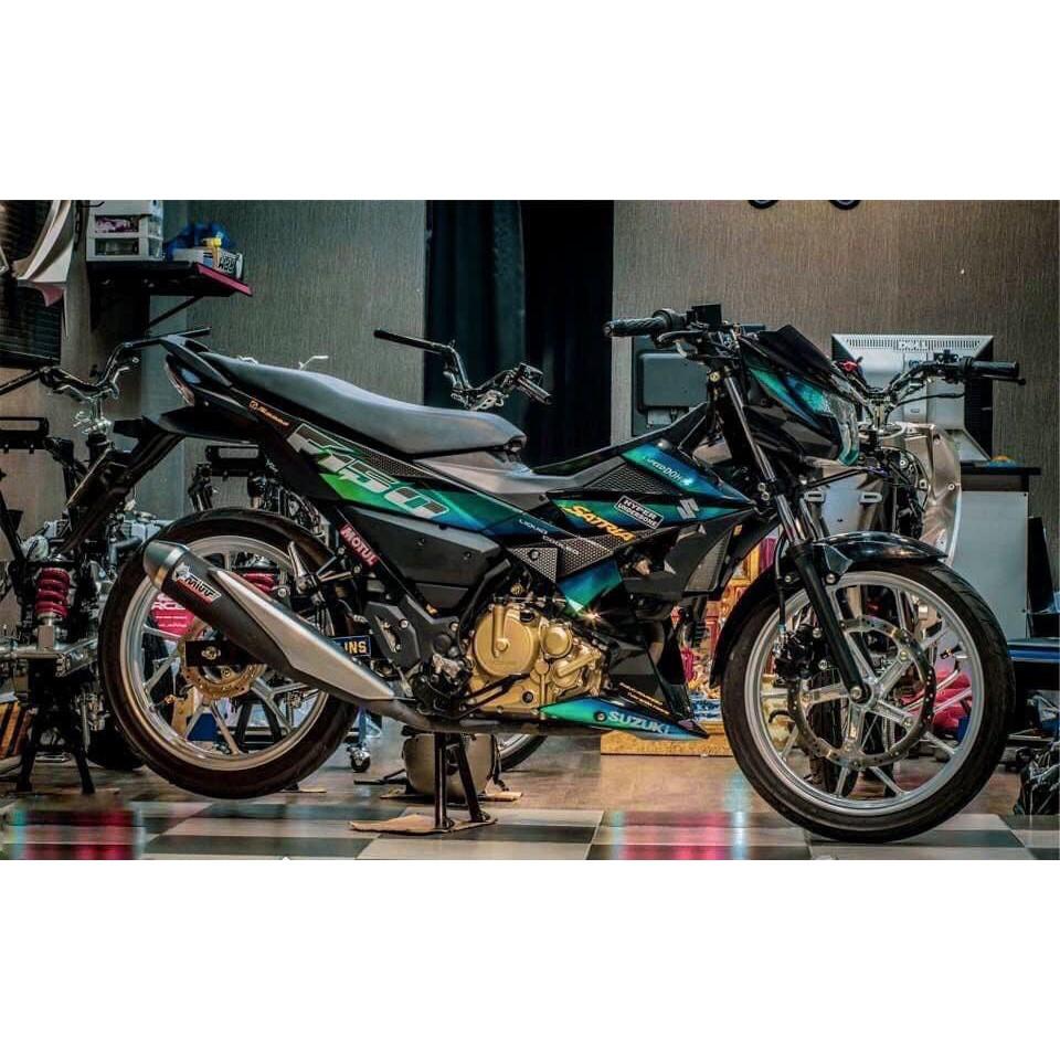 Tem rời Satria xanh đen cao cấp