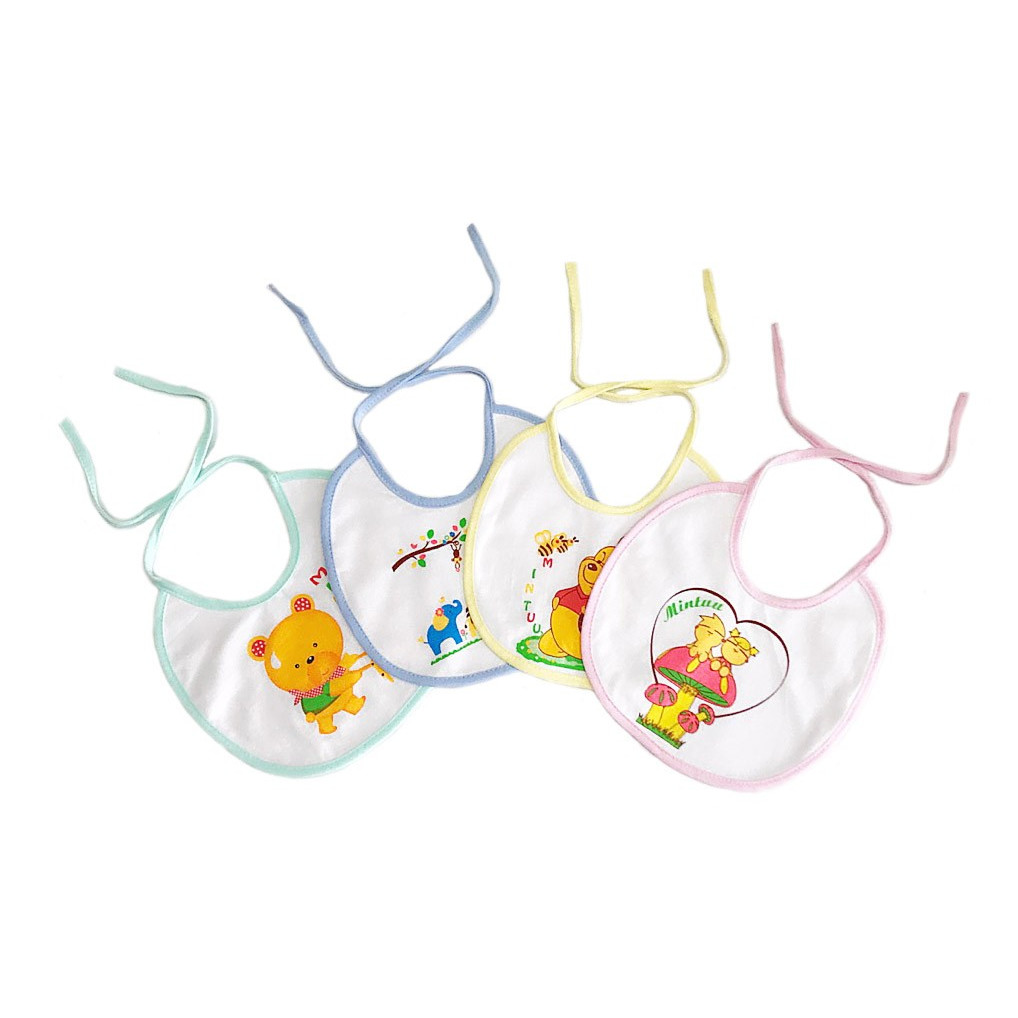 Yếm cho bé-Set 5 yếm cột dây vải cotton cho bé sơ sinh