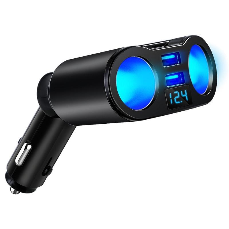 Tẩu Sạc Xe Hơi Hai Cổng USB & Bật Lửa Có Đèn LED Hiển Thị Điện Áp 5V 3.1A