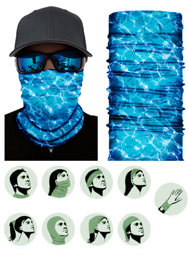 Khăn turban ống cotton tube co giãn 9 kiểu dùng có video hướng dẫn - Xanh dương TUBE04