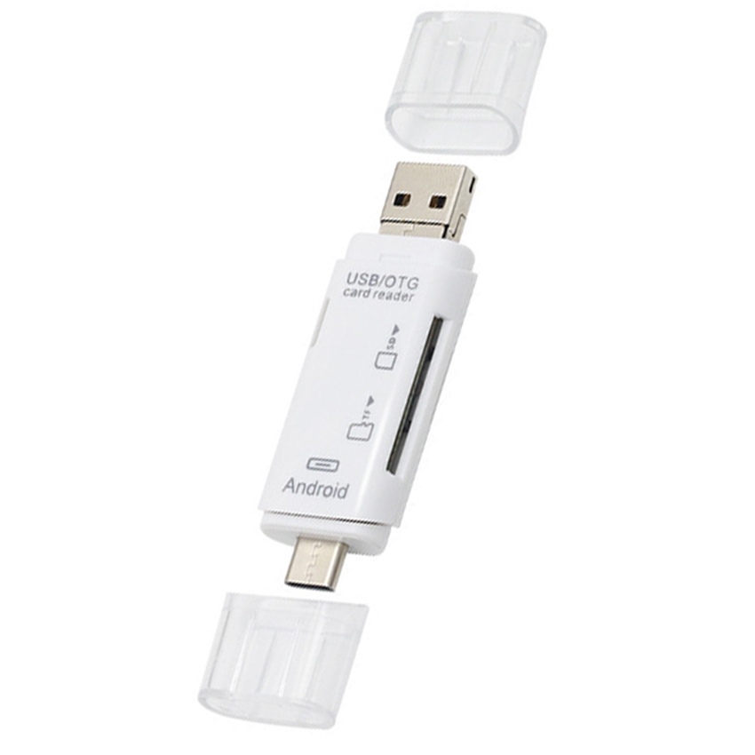 Đầu đọc thẻ nhớ 3 trong 1, TYPE-C, micro USB, USB2.0 kết nối thẻ TF và SD, truyền dữ liệu thuận tiện nhanh chóng