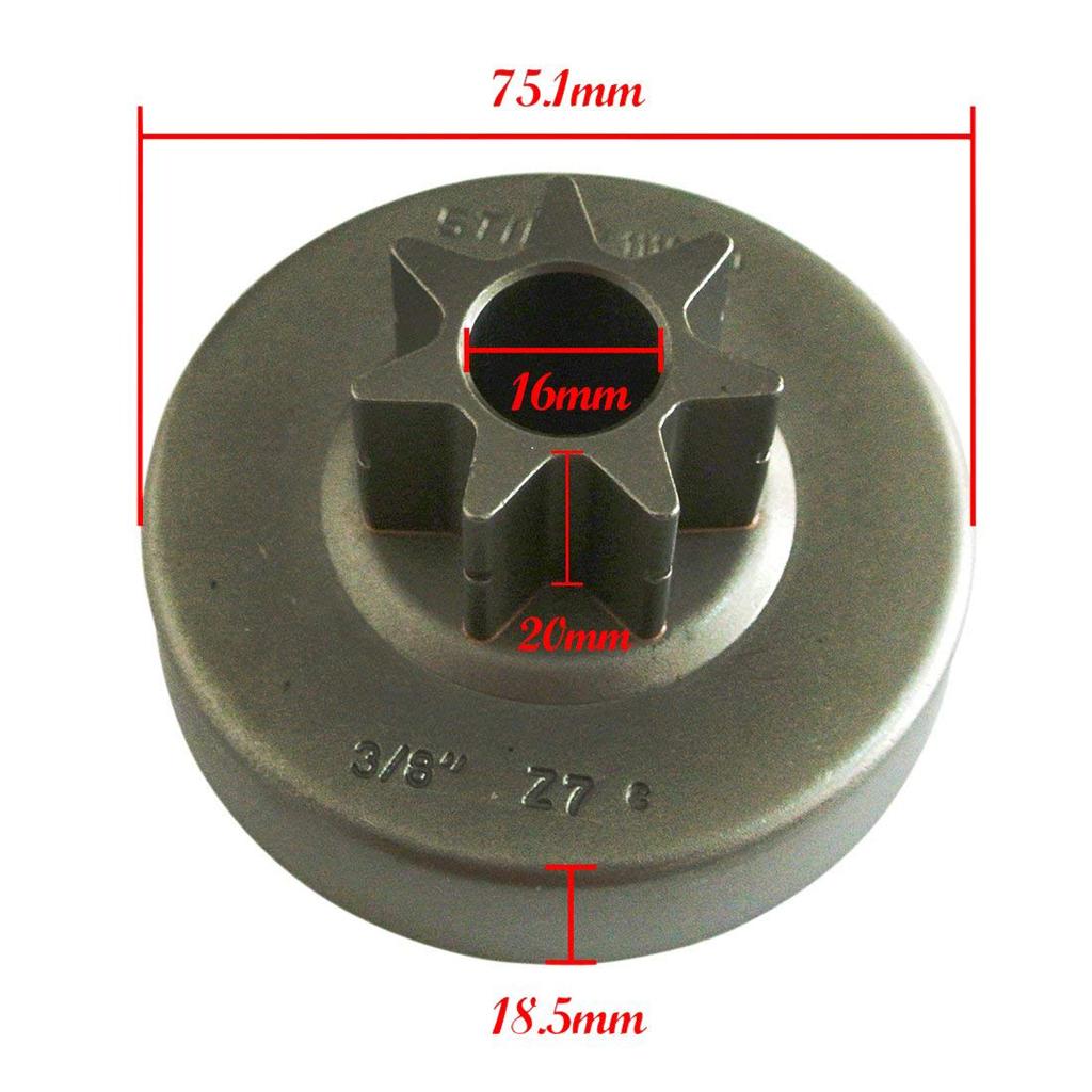 Phép Màu Sáng 3/8 7 T Con Quay Cầm Tay Trống Cho STIHL Máy Cưa Xích 038 MS380 MS381 Thay Thế Một Phần