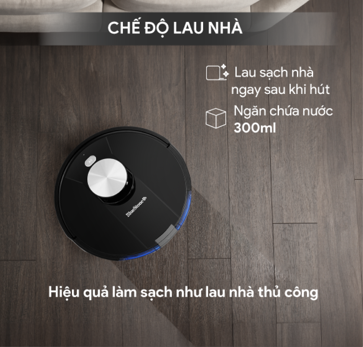 Robot Hút Bụi Lau Nhà BlueStone RVB-9731 - Lực hút: 2000Pa - Bảo hành 24 tháng - Hàng chính hãng