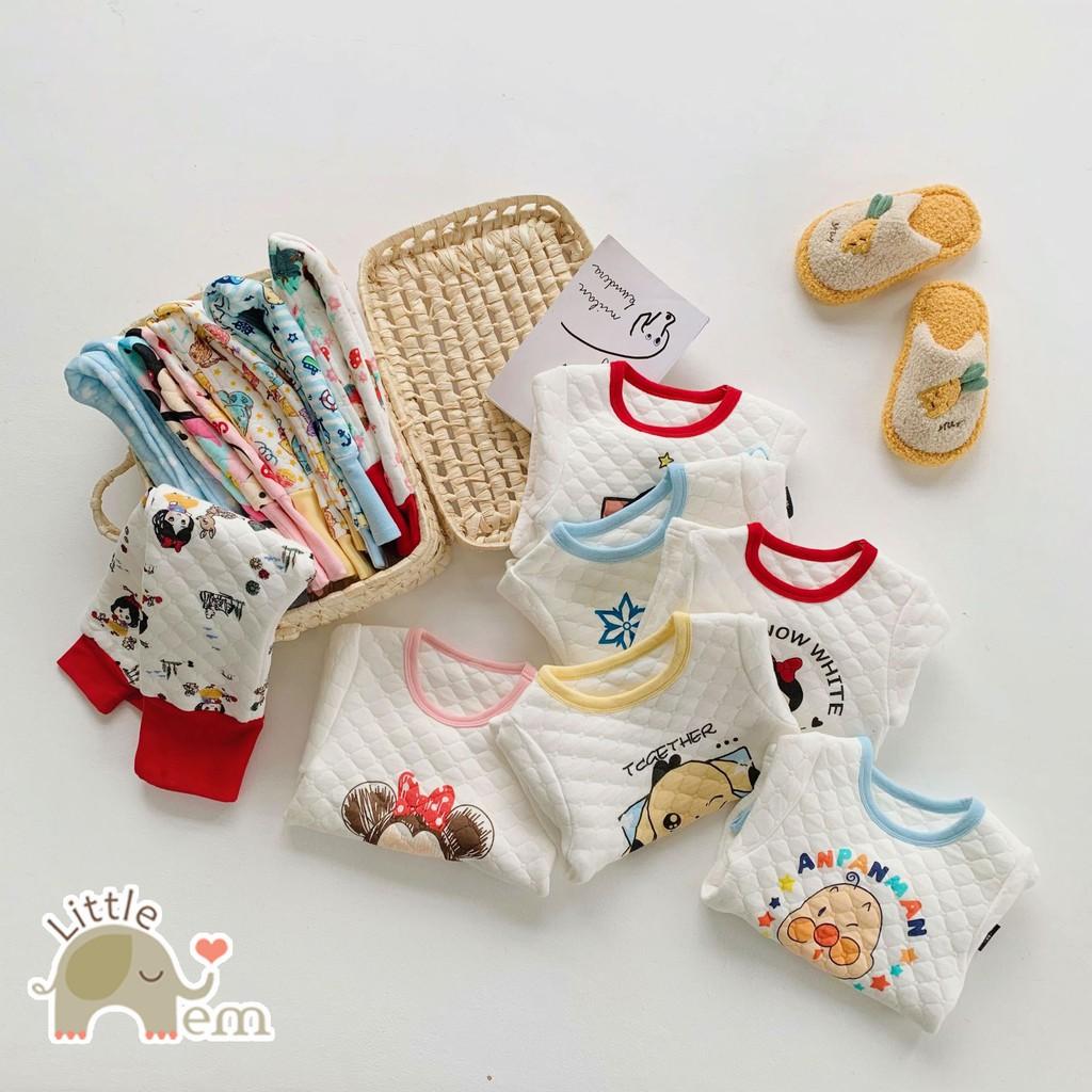 Bộ đồ bé trai/ bé gái Cotton xuất Nhật chần bông