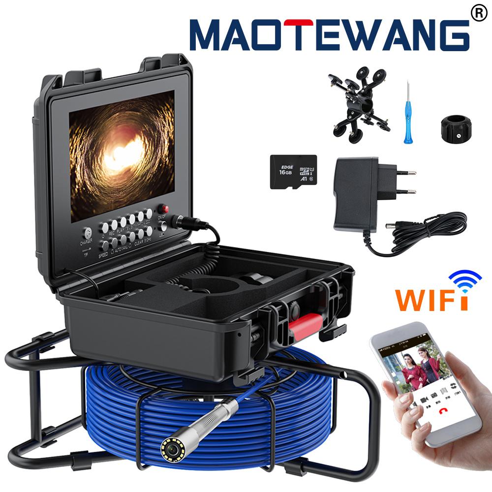 Máy quay video kiểm tra đường ống WiFi không dây 9 inch, Đường ống thoát nước 23MM Đường ống nội soi công nghiệp Hỗ trợ đồng hồ đếm Android