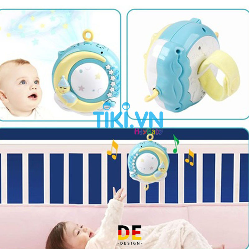 Treo Nôi Treo Cũi Mẫu Mới Tiếng Anh, Xoay 360 Độ và Có Điều Khiển Từ Xa, Xuất EU