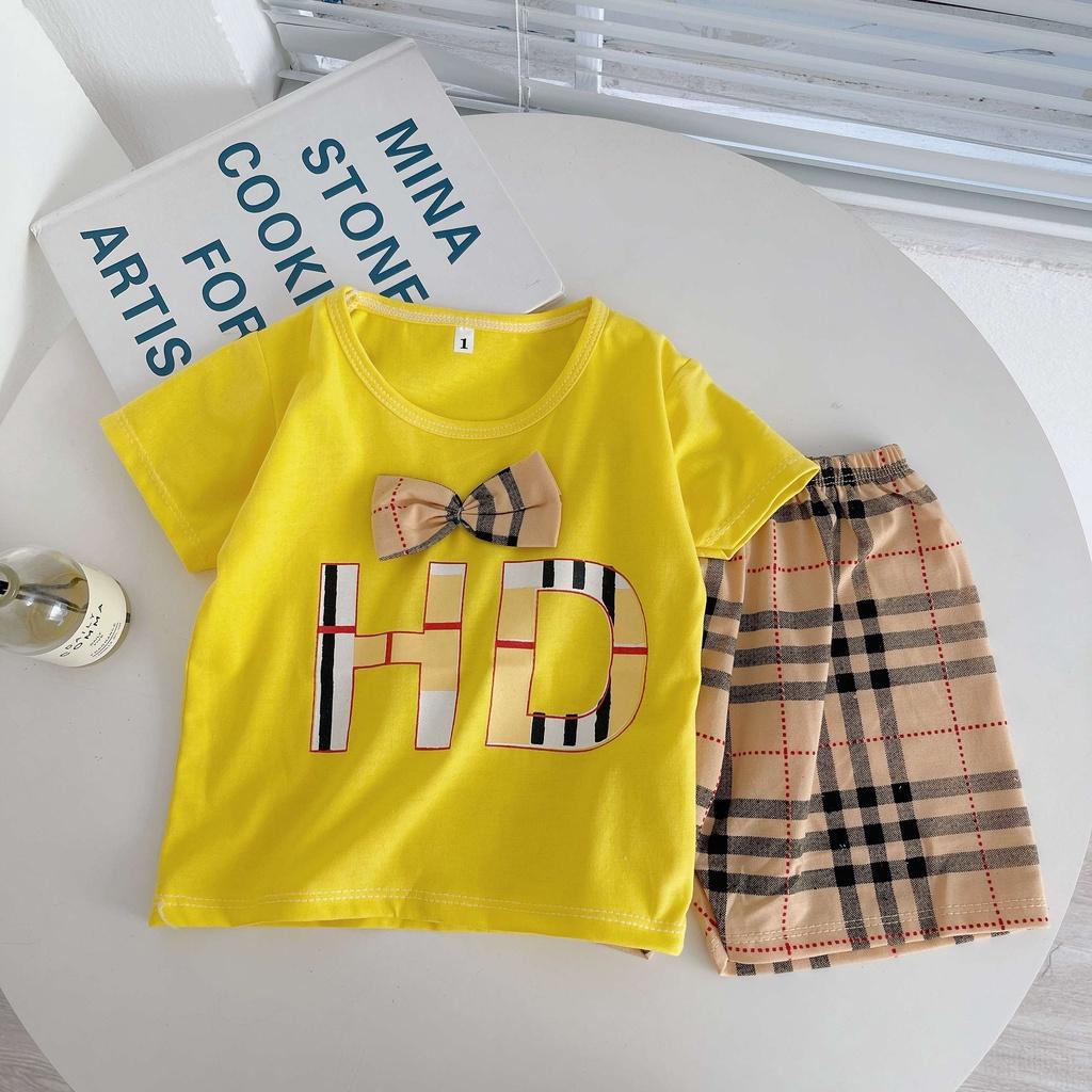 Đồ Bộ Hè Cho Bé Trai, Bộ Cộc Tay Nơ HD Công Tử Chất Cotton Cao Cấp Cho Bé Từ 8-18kg - SUMO KIDS