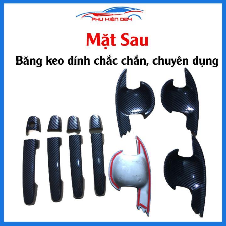Ốp tay hõm Vios 2014-2018 vân cacbon/mạ crom chống trầy bảo vệ cửa xe ô tô