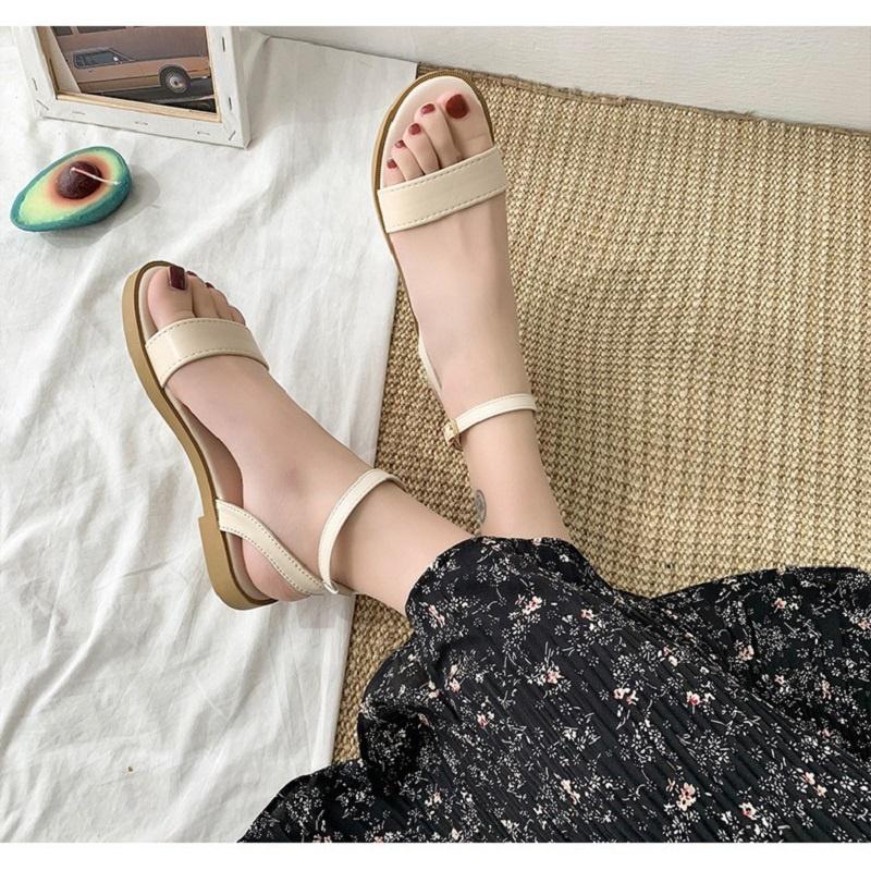 Sandal nữ đế bệt cao cấp Yukibloom sandal nữ cổ điển quai ngang SN01