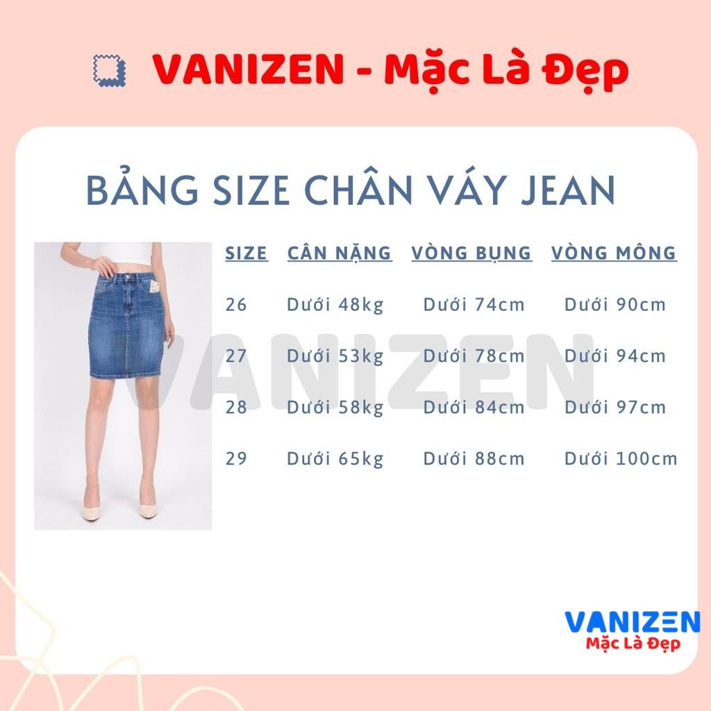 Chân váy bút chì jean nữ đẹp lưng cao trơn hàng cao cấp mã 360 VANIZEN