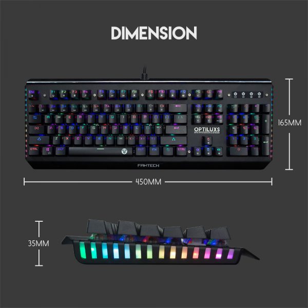 Bàn phím cơ Gaming Optical Orange Tactile Switch Led RGB chống nước, chống bụi, chống mài mòn Fantech MK884 - Hàng chính hãng