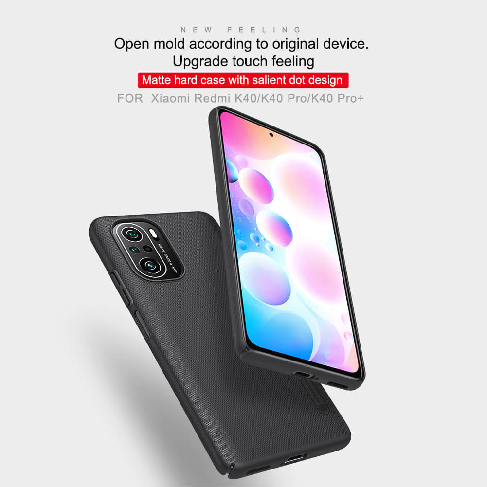 Ốp lưng cho Xiaomi Redmi K40, K40 Pro, K40 Pro+, Mi11i , Poco F3 Nillkin dạng sần đen - Hàng nhập khẩu