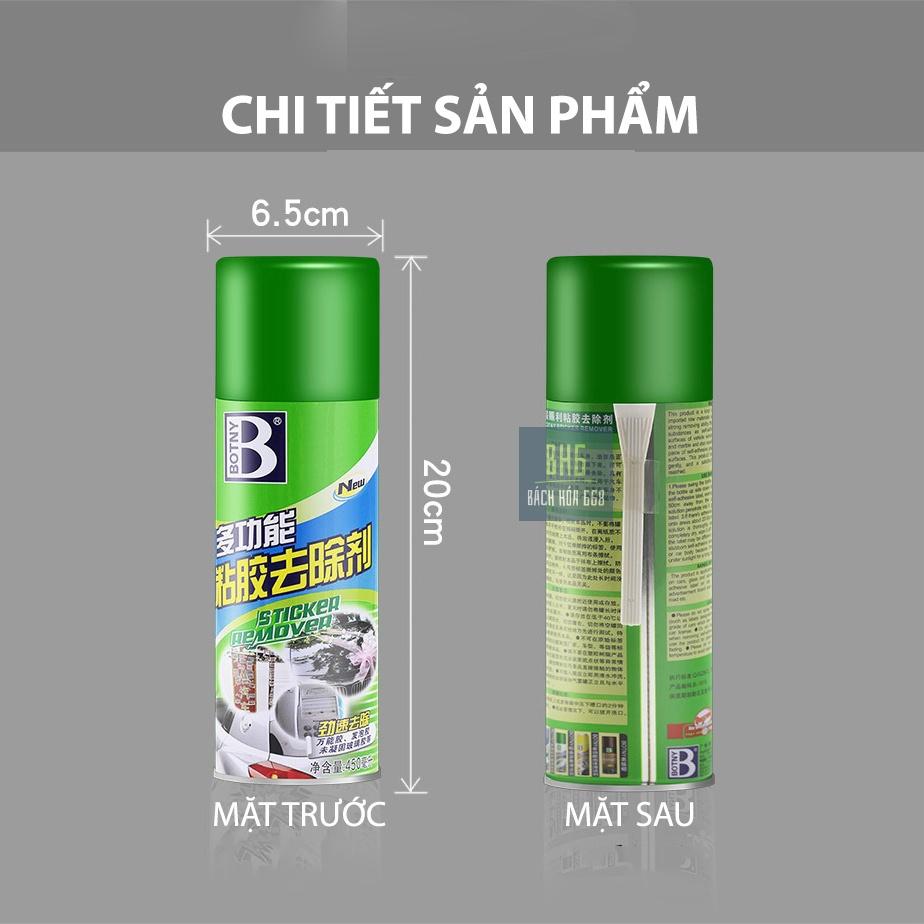 Bình Xịt Tẩy Keo Băng Dính BOTNY - Làm sạch vết băng dính keo dán mọi bề mặt