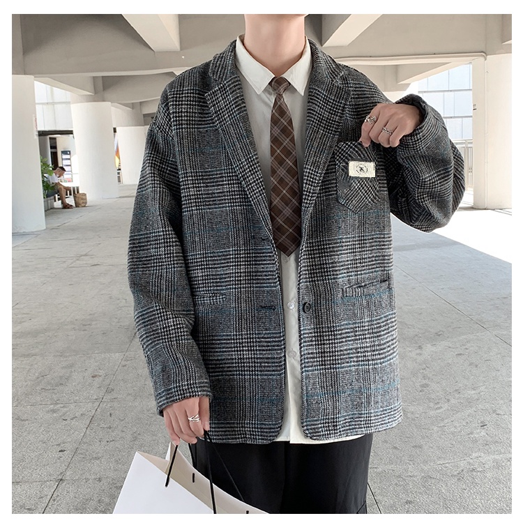 Áo Blazer Caro Form Rông Dài Tay BZ09, Áo Khoác Vest Blazer Học Sinh Hàn Quốc Nam Nữ Thời Trang HERO