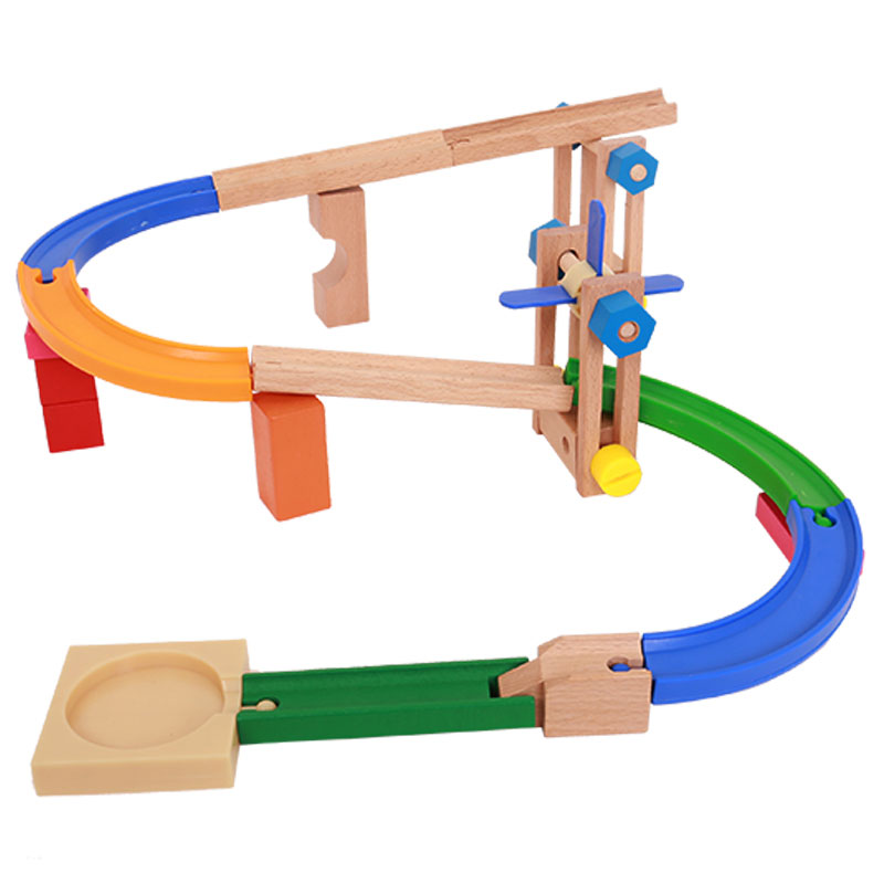 Trò chơi trượt lăn banh đa năng xếp hình sáng tạo | Roller coaster tracks blocks, đường ray lăn bi cho bé