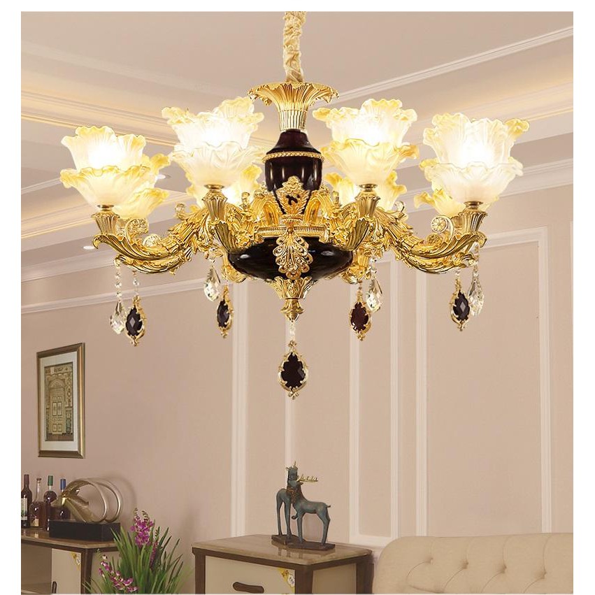 Đèn chùm GANST phong cách châu Âu hiện đại, cao cấp trang trí nội thất sang trọng - kèm bóng LED chuyên dụng.