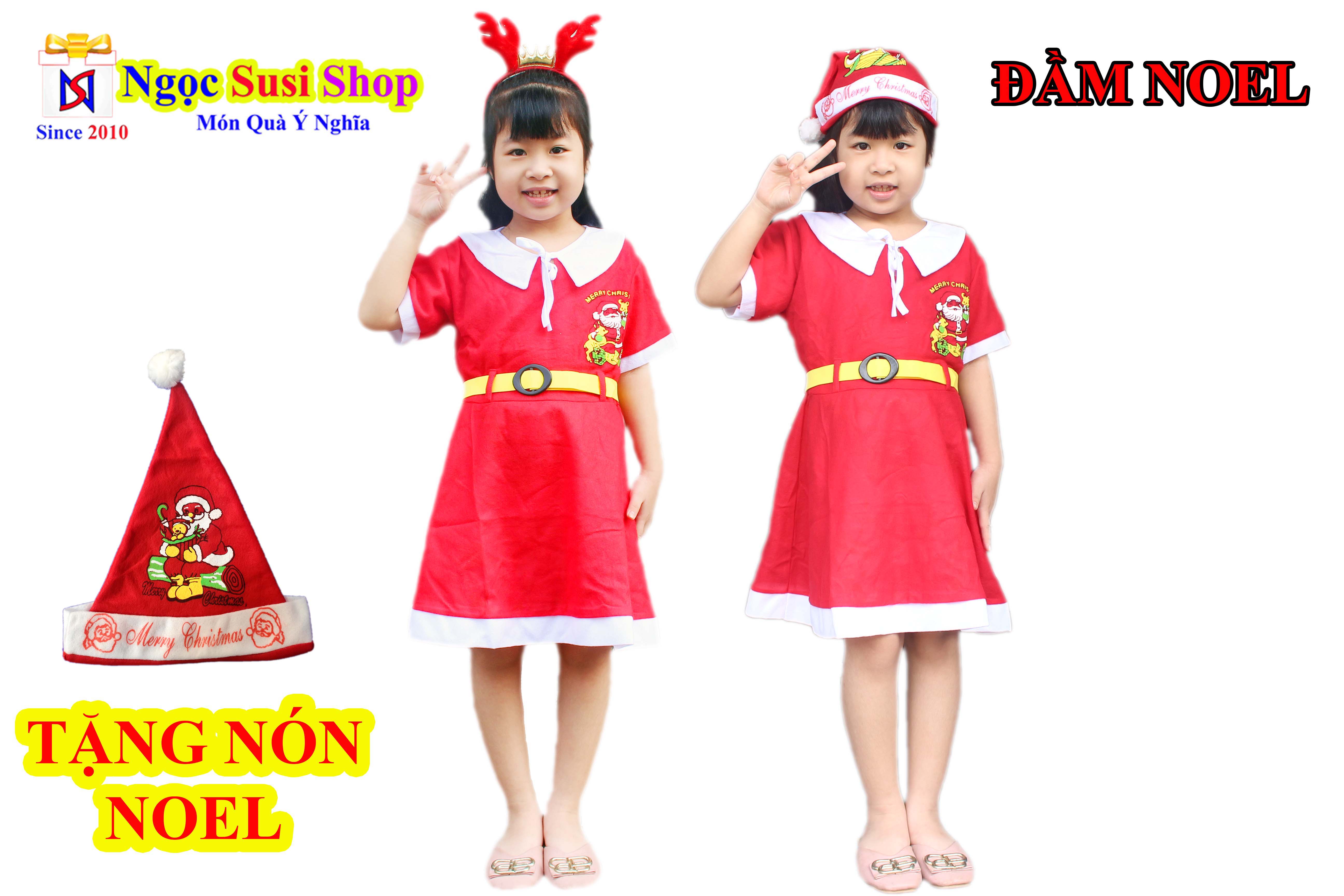 ĐẦM NOEL CHO BÉ GÁI SIÊU XINH - VẢI NỈ