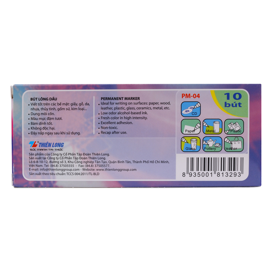 Hộp 10 Bút Lông Dầu Thiên Long - PM04 CeeDee