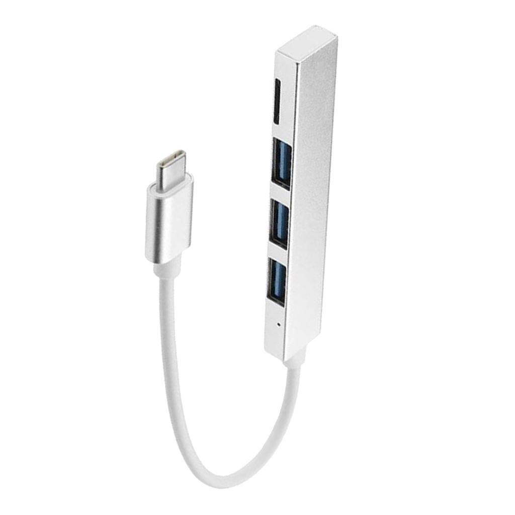 1x Type C Hub OTG Adapter Hub Type C to 3 USB Port with Card Reader