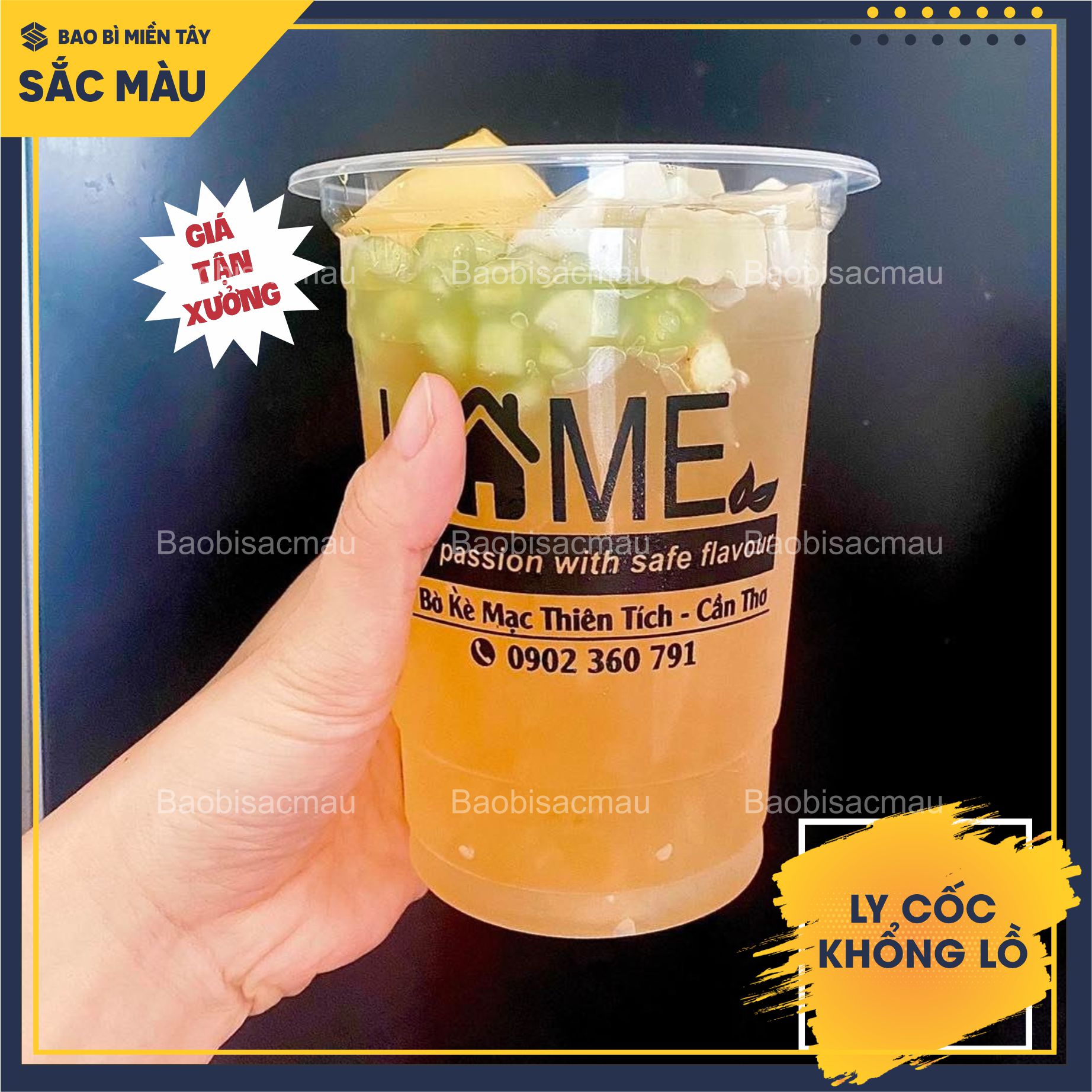 Sỉ 50 cốc nhựa/ ly nhựa PP khổng lồ 800ml, 900ml, 1000ml kèm nắp
