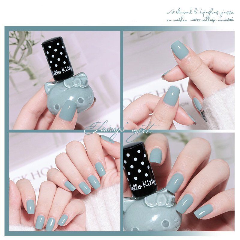 Sơn nail bóng, sơn móng tay gel nhanh khô lọ hình mèo Hello Kitty SM13