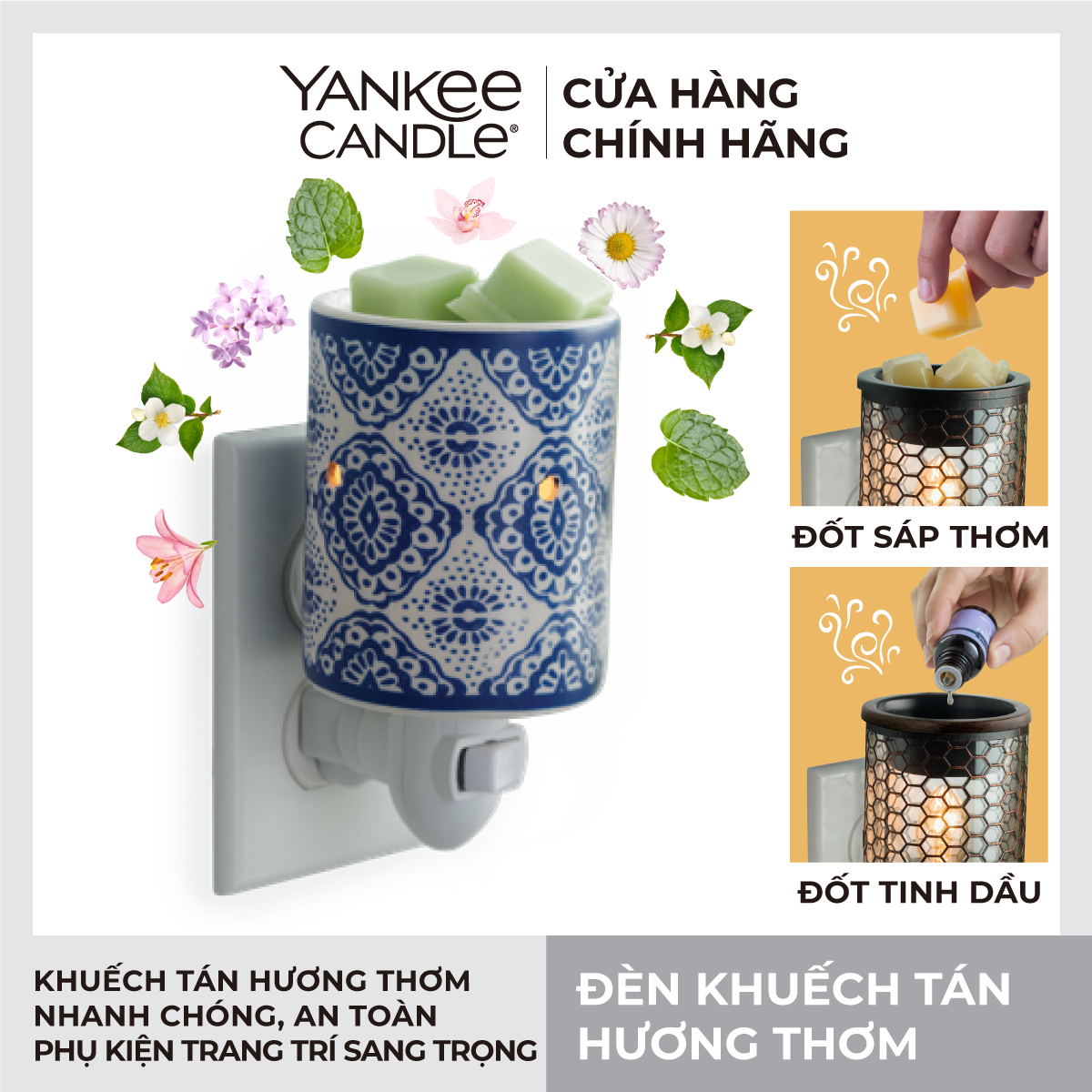 Đèn Khuếch Tán Hương Thơm Yankee Candle - Indigo Porcelain