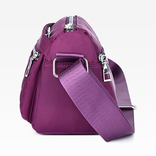 Túi đeo chéo nữ vải dù trần trám 4 ngăn chống nước, phong cách Hàn Quốc Size 24cm