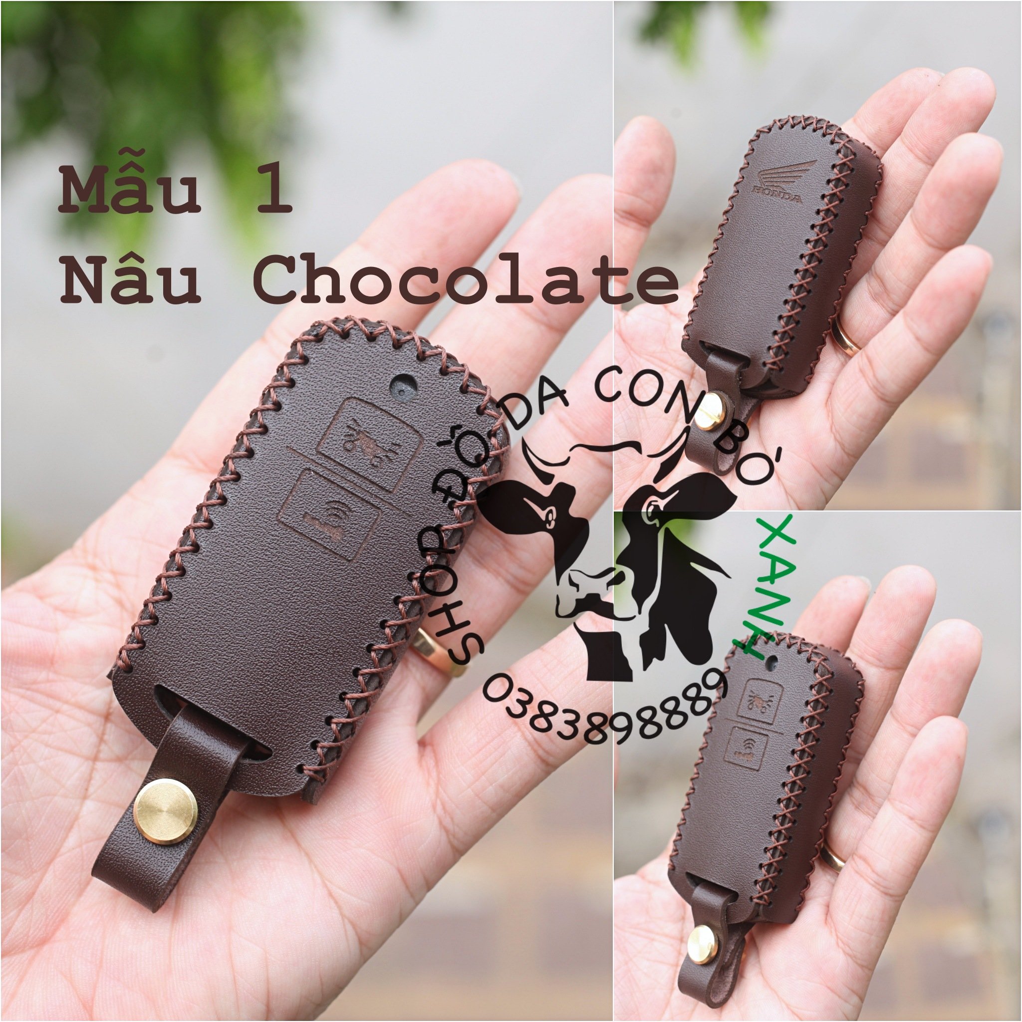 Bao Da dành cho Chìa Khóa Honda Lead, Air Blade, Vision, Vario, Click handmade da thật