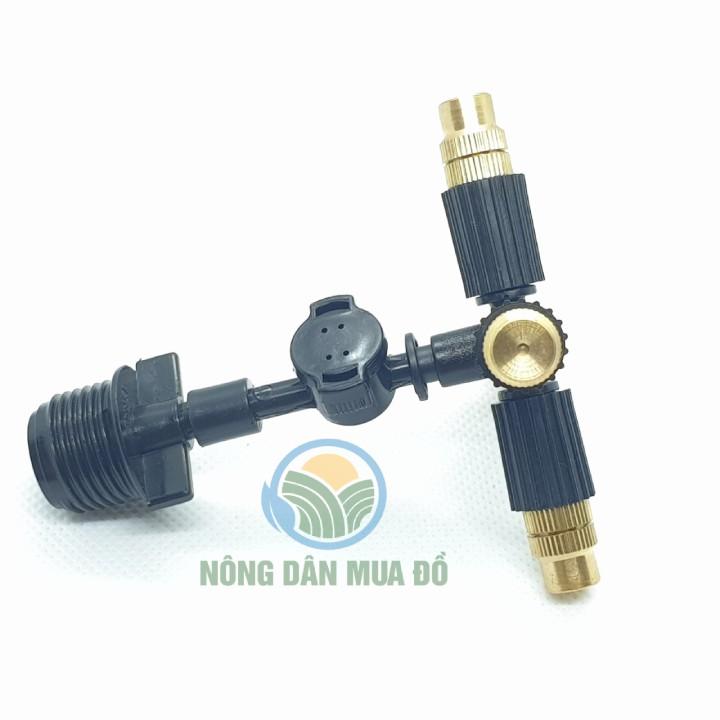 COMBO 10 Béc phun sương 4 hướng đầu đồng tưới lan loại 1 có van chống rỉ