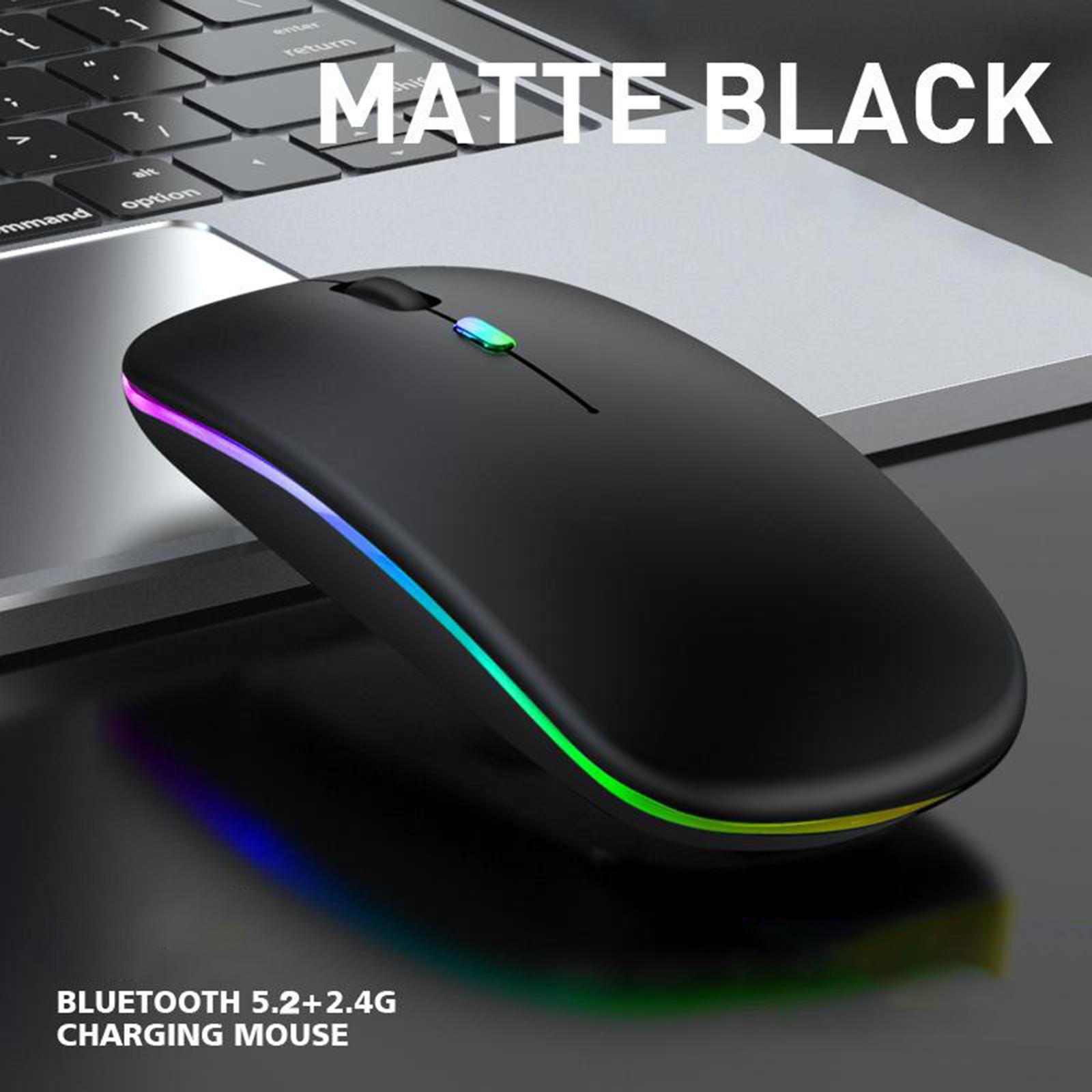 Portable Slim Silent Wireless Mouse Rechargeable PC Laptop Mouse,Plug and Play,Colorful Light