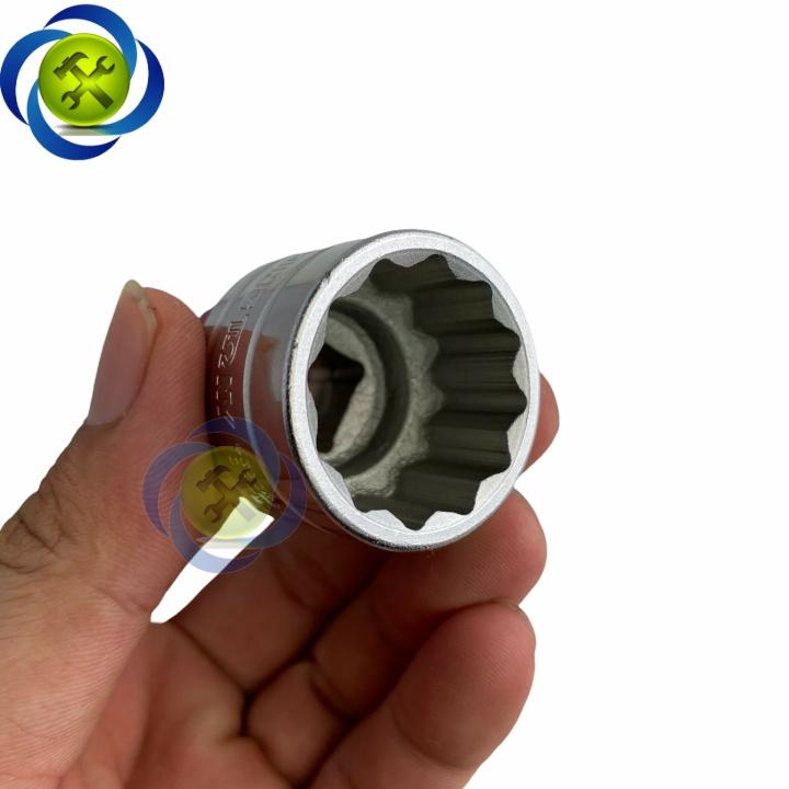 Tuýp 1inch hệ inch 1/2 Kingtony 433032S loại ngắn 12 cạnh màu trắng 25.4mm