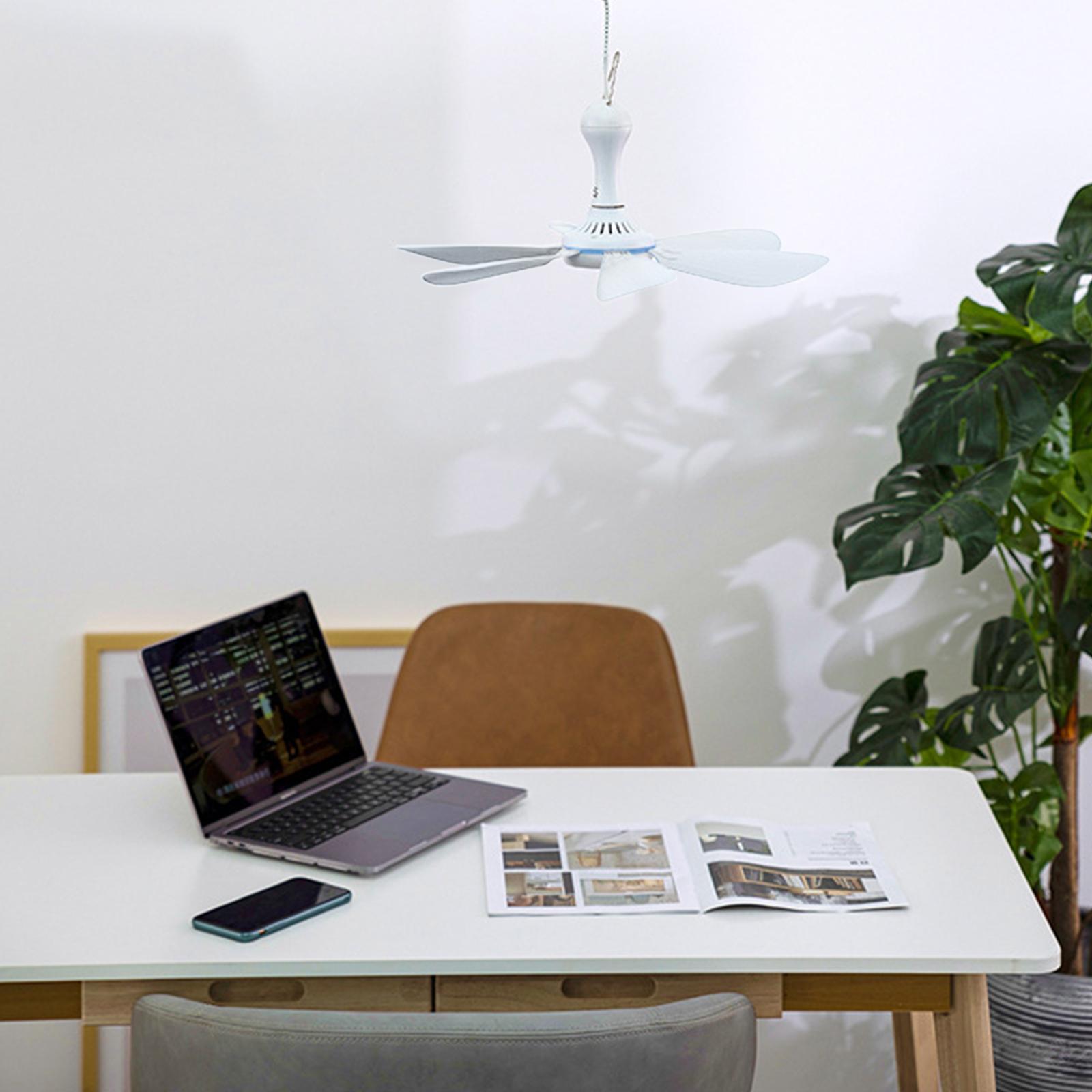 2Pcs Portable Mini USB Ceiling Fan USB Power Hanging Fan Air Circulator Quiet