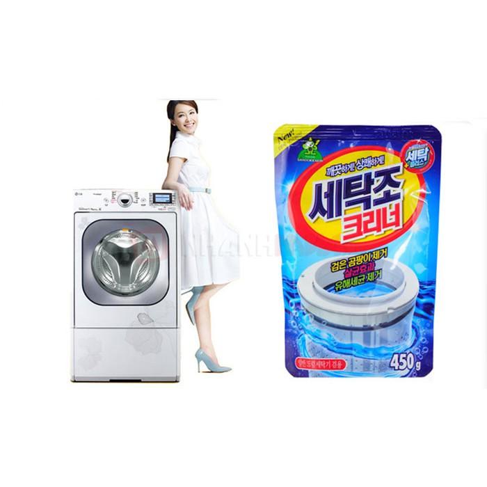 Free ship Set 2 bịch Bột tẩy vệ sinh lồng máy giặt Hàn Quốc Homes Queen