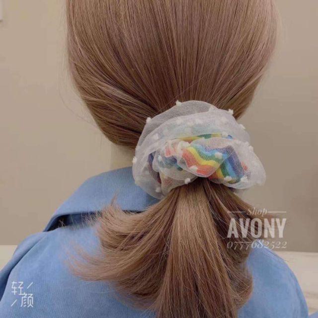 Scrunchies cầu vòng tuyết