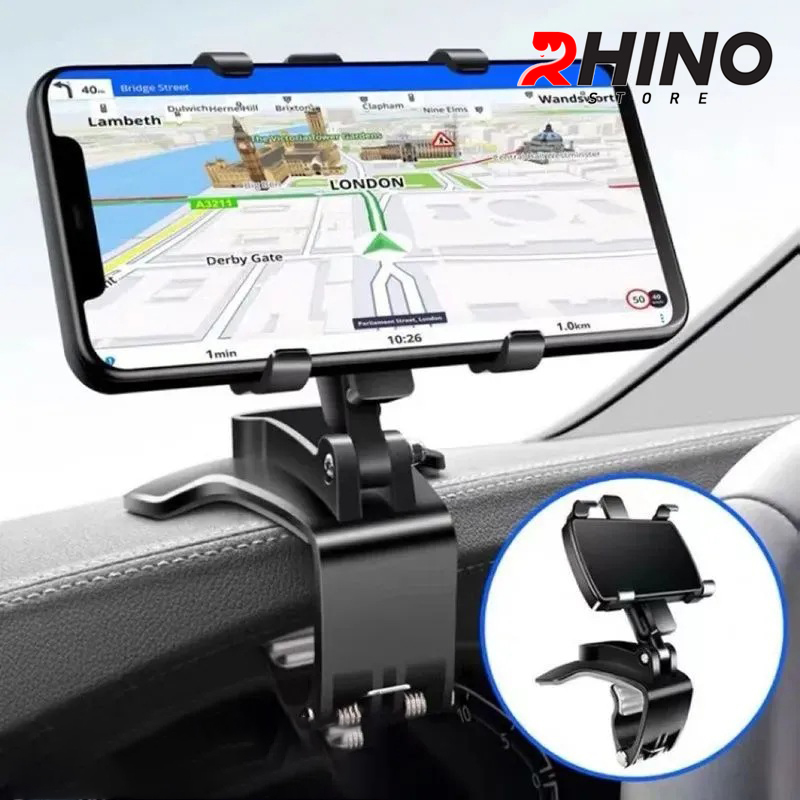Kệ kẹp điện thoại trên ô tô Rhino KP701, giá đỡ kẹp điện thoại trên xe tiện lợi - Hàng chính hãng