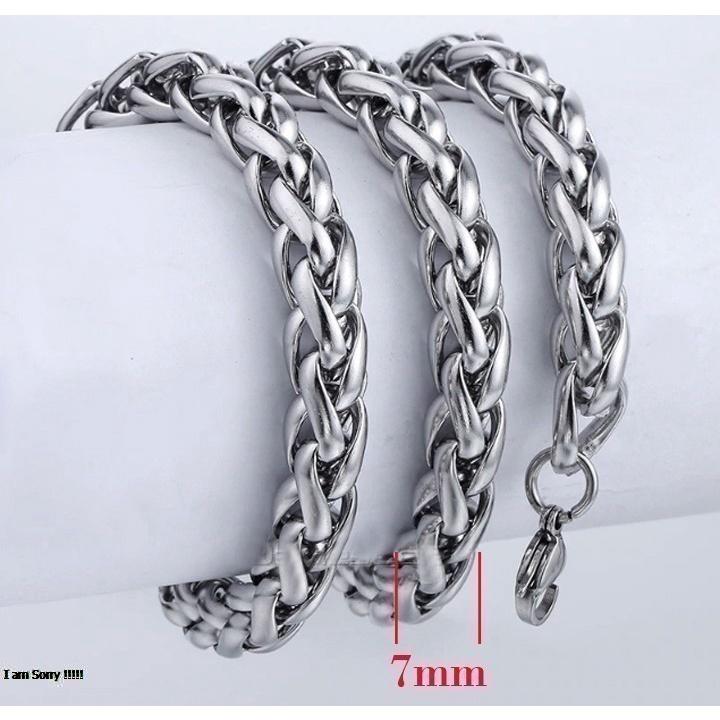 Dây Chuyền Nam Inox Bông Dừa 7mm Cá Tính Không Đen Cực Ngầu- QCDC14