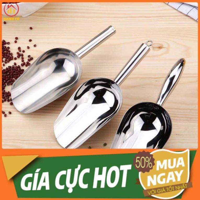 Xúc Đá Inox cỡ số 4 loại phổ thông chuyên dụng cụ pha chế, giao hàng nhanh.