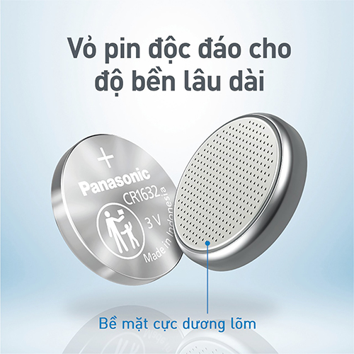 Vỉ Pin nút Panasonic 3V CR-1632/5BN (1 viên/5 viên) - Hàng chính hãng
