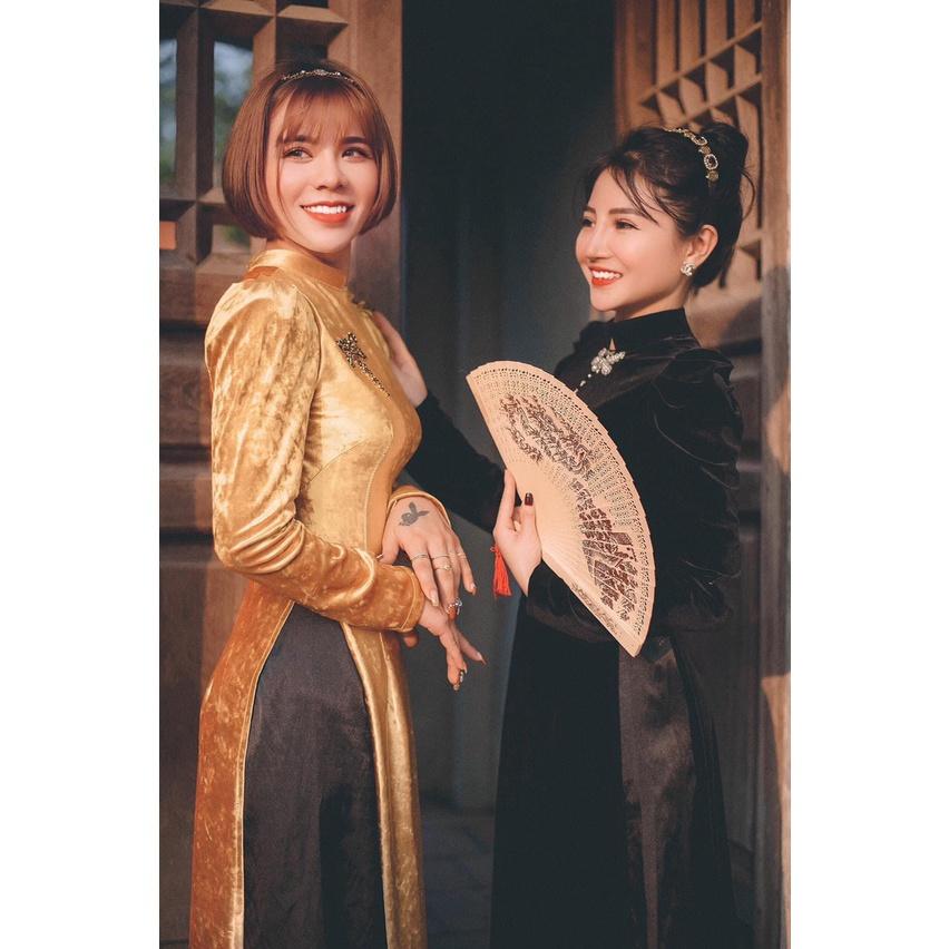 Áo dài chụp xinh_nhung cao cấp