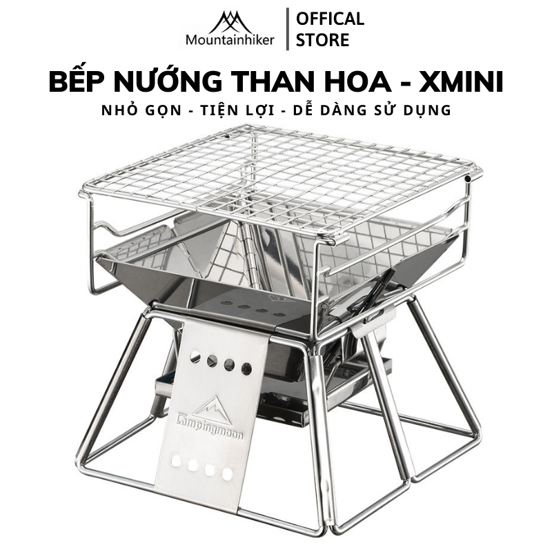 Bếp Nướng BBQ Không Khói MT3 - Bếp Nướng Than Hoa Inox 304 Cỡ Lớn Cho 8 Đến 10 Người - Mountainhiker B01