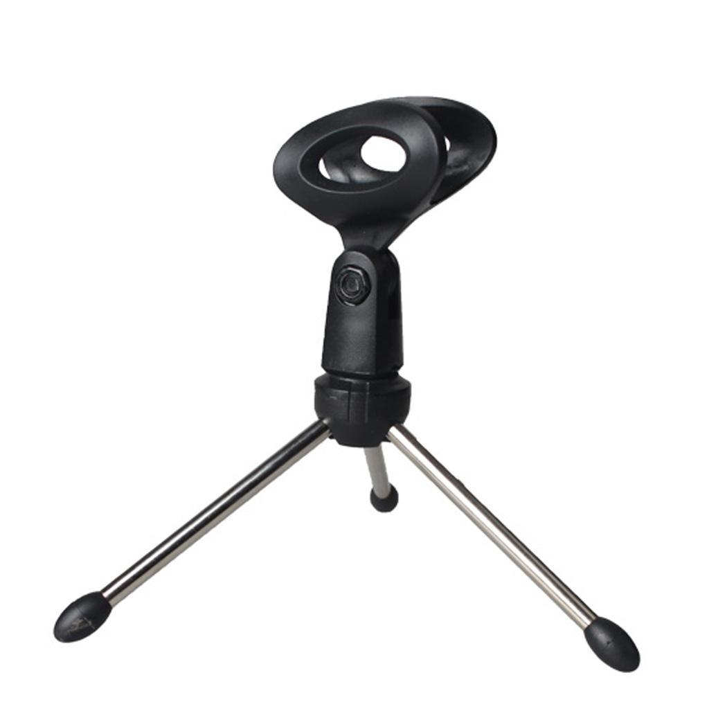 Adjustable Metal Tripod Desktop Microphone Clip Holder Stand Mic Accessory