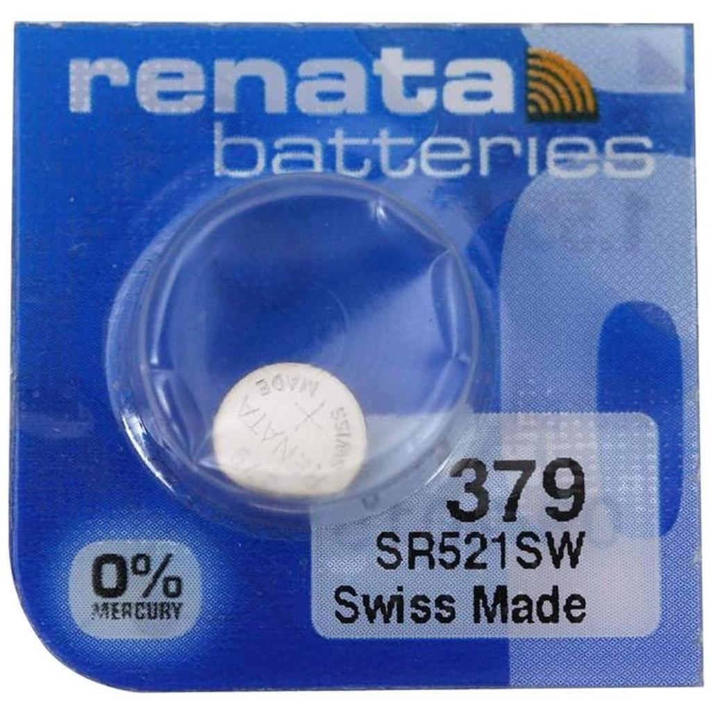 Pin đồng hồ Thụy Sỹ RENATA 379 / SR521SW silver bạc Made in Swiss (Dạng Vỉ 10 Viên)