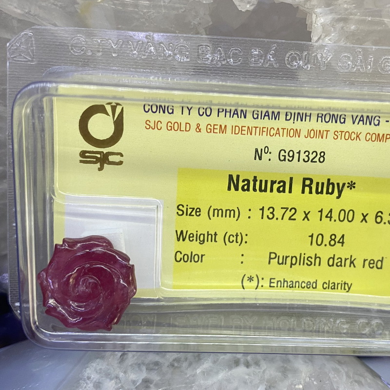 Hình ảnh Hoa Hồng Ly Ly Đá Ruby Kiểm Định Tự Nhiên Phong Thuỷ