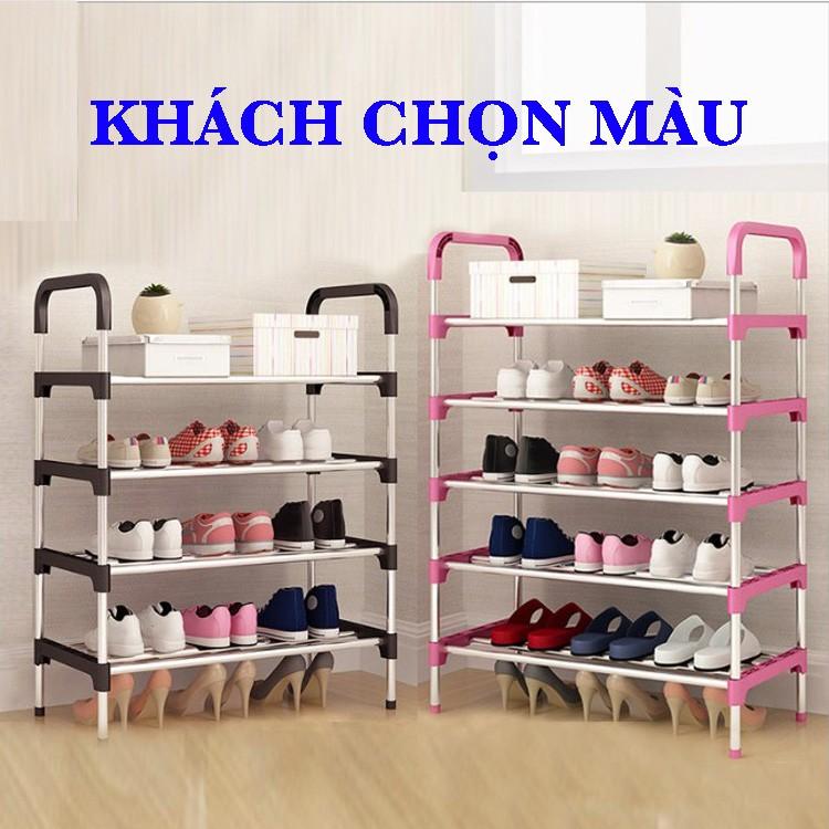 KỆ GIÀY 6 TẦNG INOX KHUNG ĐEN MẪU MỚI 2020