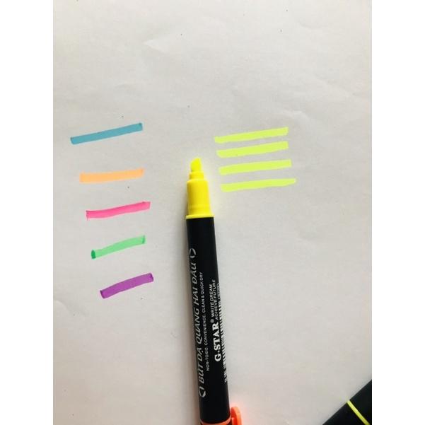 Bút dạ quang hai đầu hai màu giao màu ngẫu nhiên