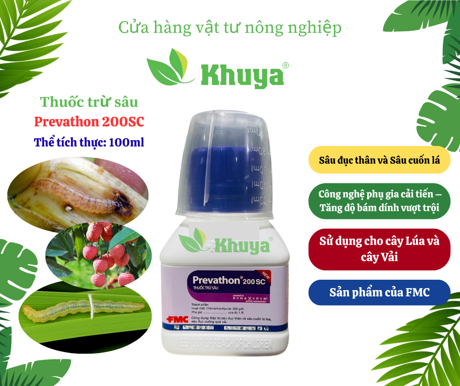 Thuốc trừ sâu Prevathon 200SC 100ml Sâu Cuốn Lá và Sâu Đục Thân