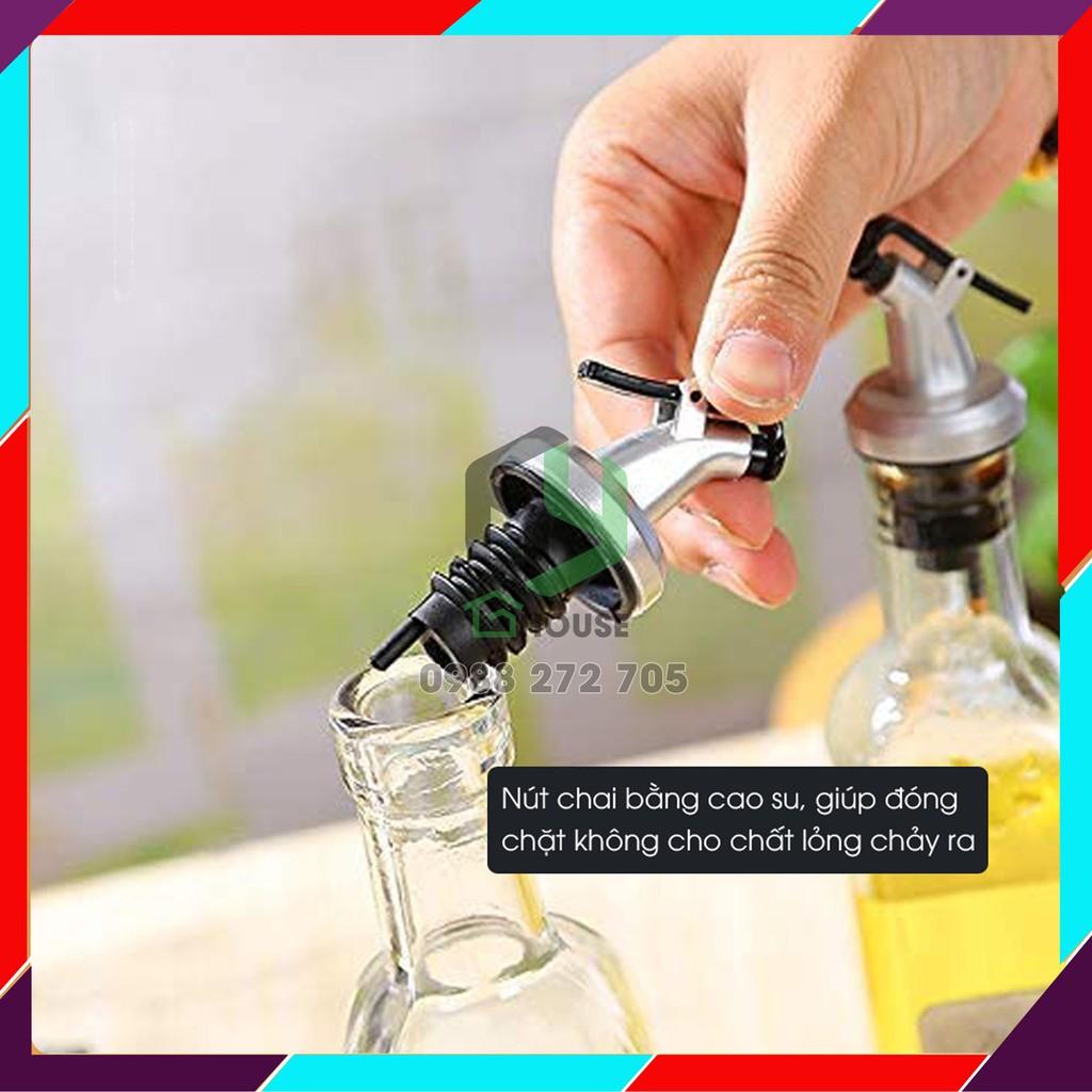 Bộ chai rót gia vị thủy tinh - bình đựng dầu nước mắm nước tương có vòi rót - thủy tinh không chì