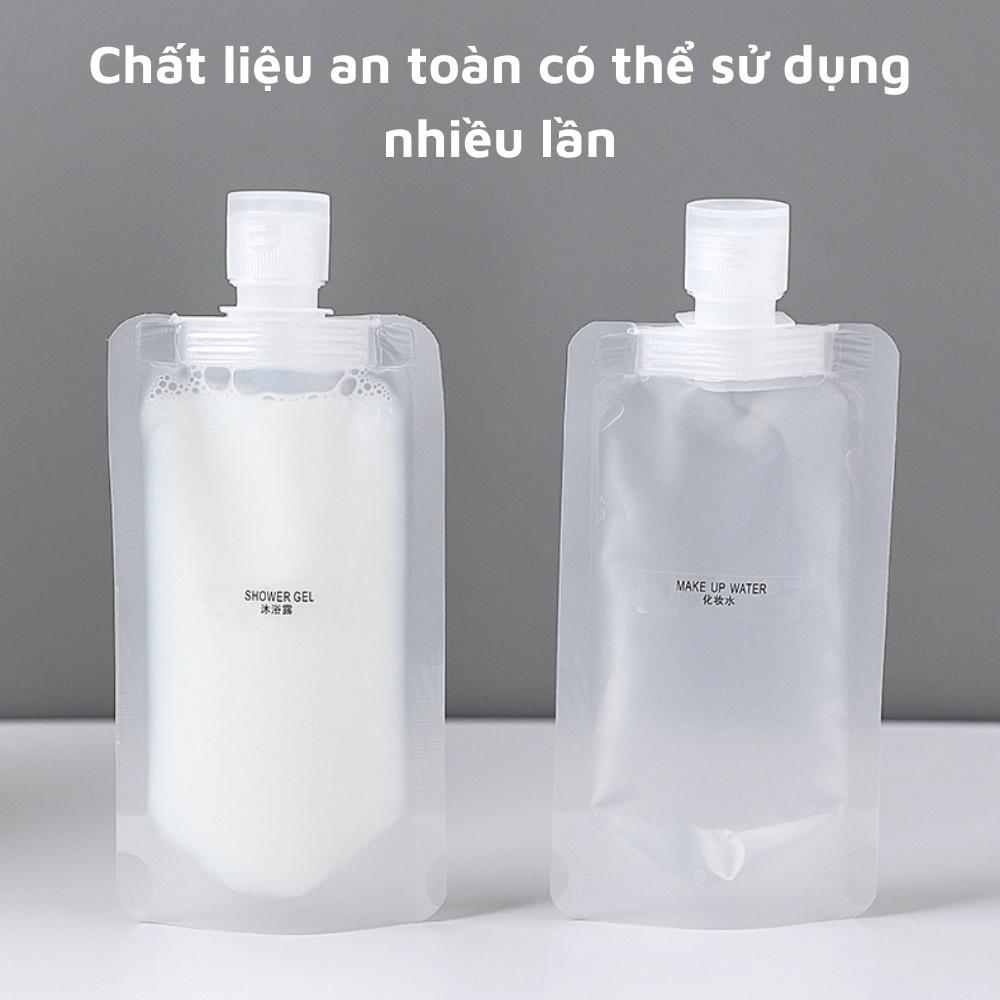 Túi chiết mĩ phẩm, dầu gội có thể tái sử dụng, tiện ích khi đi du lịch