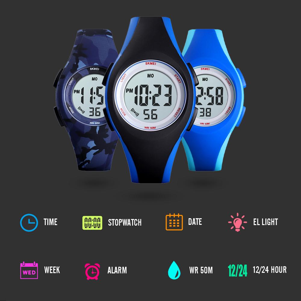 Đồng hồ thể thao trẻ em SKMEI 1459 kỹ thuật số không thấm nước - Màu hồng